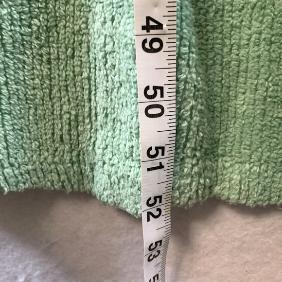 VTG Stan Herman Womens Terry Cloth Robe Sz M Petite Green Button Up House Coat - Picture 10 of 15